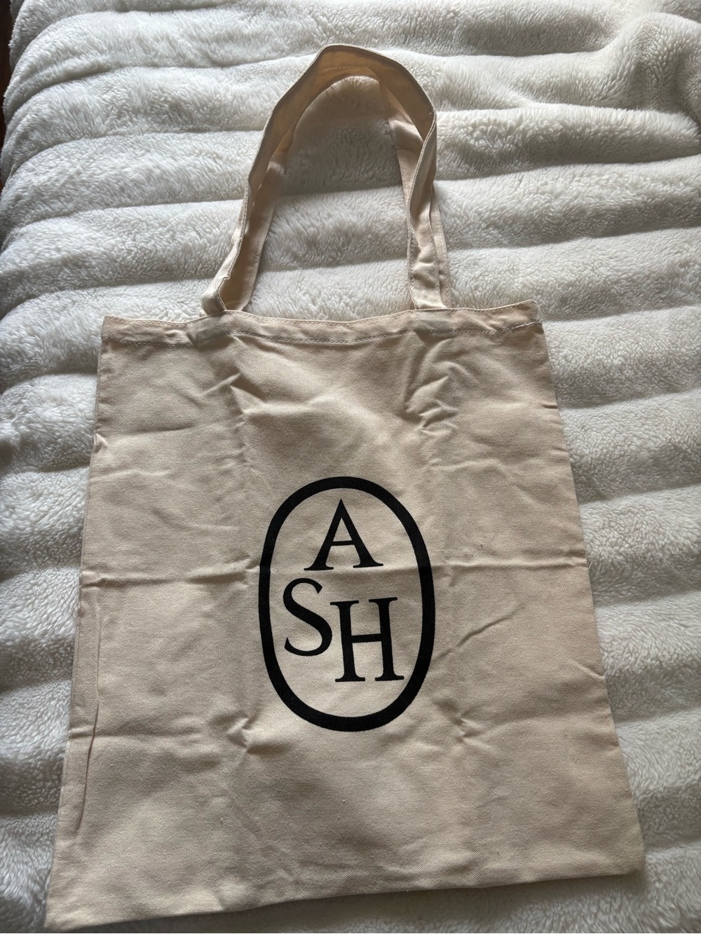 ASH Natural Canvas Tote with Black Logo
